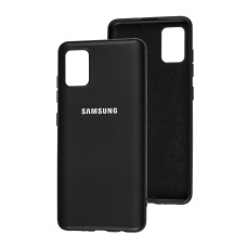 Чохол Samsung Galaxy A51 (A515) Lime silicon з мікрофіброю чорний