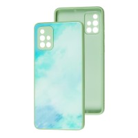 Чохол для Samsung Galaxy A51 (A515) Marble Clouds turquoise