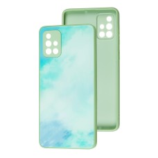 Чохол для Samsung Galaxy A51 (A515) Marble Clouds turquoise