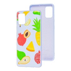Чохол для Samsung Galaxy A51 (A515) Wave Fancy summer fruits / light purple