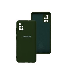 Чохол Samsung Galaxy A51 (A515) Silicone Full camera зелений / dark green