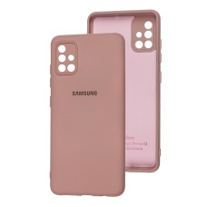Чохол Samsung Galaxy A51 (A515) Silicone Full camera рожевий / pink sand