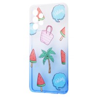 Чохол для Samsung Galaxy A52 Wave Sweet white/blue/palm