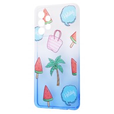 Чохол для Samsung Galaxy A52 Wave Sweet white/blue/palm