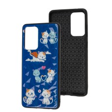 Чохол для Samsung Galaxy A52 Wave Majesty kitty in love / midnight blue