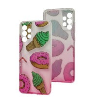 Чохол для Samsung Galaxy A52 Wave Sweet white / pink / donut