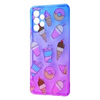 Чохол для Samsung Galaxy A52 Wave Sweet white / purple / cake