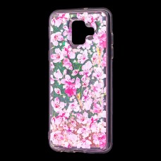 Чохол для Samsung Galaxy A6 2018 (A600) Блиск води рожевий "рожеві квіти"
