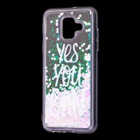 Чохол для Samsung Galaxy A6 2018 (A600) Блискучі вода світло-рожевий "yes you can"