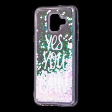 Чохол для Samsung Galaxy A6 2018 (A600) Блискучі вода світло-рожевий "yes you can"