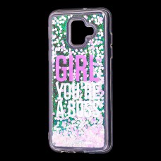 Чохол для Samsung Galaxy A6 2018 (A600) Блискучі вода світло-рожевий "бос"