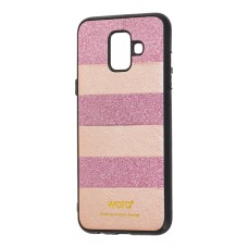 Чохол Samsung Galaxy A6 2018 (A600) woto з блискітками рожевий