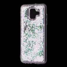 Чохол для Samsung Galaxy A6 2018 (A600) Блискучі вода світло-рожевий "геометрія"