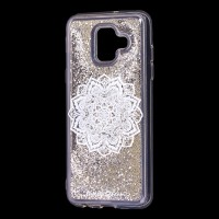 Чохол для Samsung Galaxy A6 2018 (A600) Блискучі вода срібляста "біла мандала"