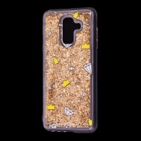 Чохол для Samsung Galaxy A6+ 2018 (A605) Блискучі вода золото "корона і діамант"