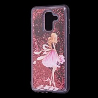 Чохол для Samsung Galaxy A6+ 2018 (A605) Блиск вода червоний "дівчина з букетом"