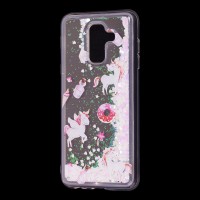 Чохол для Samsung Galaxy A6+ 2018 (A605) вода світло-рожевий "маленькі єдинороги"