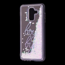 Чохол для Samsung Galaxy A6+ 2018 (A605) Блискучі вода світло-рожевий "boy bye"
