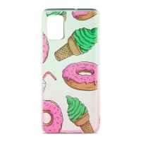 Чохол для Samsung Galaxy A71 (A715) Wave Sweet white / pink / donut
