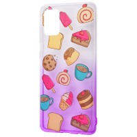 Чохол для Samsung Galaxy A71 (A715) Wave Sweet white / purple / cake