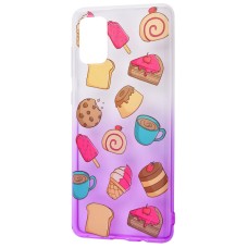 Чохол для Samsung Galaxy A71 (A715) Wave Sweet white / purple / cake