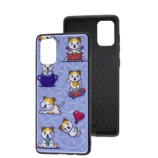 Чохол для Samsung Galaxy A71 (A715) Wave Majesty pretty kittens / light purple