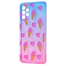 Чохол для Samsung Galaxy A72 Wave Sweet blue / pink / ice-cream
