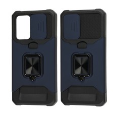 Чохол для Samsung Galaxy A72 Ring Card удароміцний темно-синій