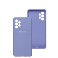 Чохол для Samsung Galaxy A72 (A725) Lime silicon з мікрофіброю фіолетовий (purple)