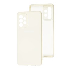 Чохол для Samsung Galaxy A72 (A725) Lime silicon з мікрофіброю білий (white)
