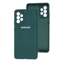 Чохол для Samsung Galaxy A72 (A725) Lime silicon з мікрофіброю темно-зелений