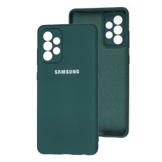 Чохол для Samsung Galaxy A72 (A725) Lime silicon з мікрофіброю темно-зелений