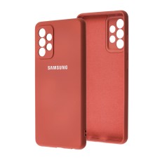 Чохол Samsung Galaxy A72 (A725) Lime silicon з мікрофіброю камелія (hawthorn red)