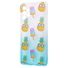 Чохол для Samsung Galaxy A72 Wave Sweet white / turquoise / pineapple
