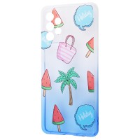 Чохол для Samsung Galaxy A72 Wave Sweet white/blue/palm