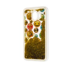 Чохол для Samsung Galaxy J4 2018 (J400) Pepper блискітки вода золотистий "смайли"