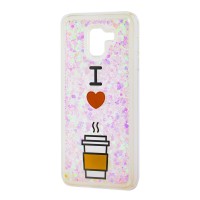 Чохол для Samsung Galaxy J6 2018 (J600) вода світло-рожевий "я люблю каву"