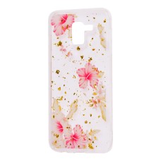 Чохол для Samsung Galaxy J6 2018 (J600) Flowers Confetti "китайська троянда"