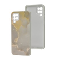Чохол для Samsung Galaxy A12 / M12 Marble Clouds gray
