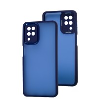 Чехол для Samsung Galaxy A12 / M12 Luxury Metal Lens синий