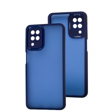 Чехол для Samsung Galaxy A12 / M12 Luxury Metal Lens синий
