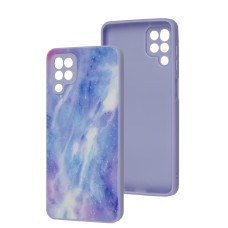 Чохол для Samsung Galaxy A12 / M12 Marble Clouds purple