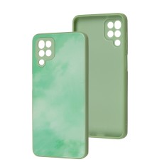 Чохол для Samsung Galaxy A12 / M12 Marble Clouds turquoise