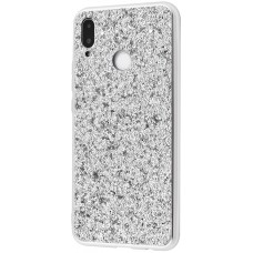 Чохол для Samsung Galaxy M20 (M205) Shining sparkles з блискітками сріблястий