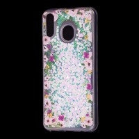 Чохол для Samsung Galaxy M20 (M205) Блискучі вода світло-рожевий "квіти"
