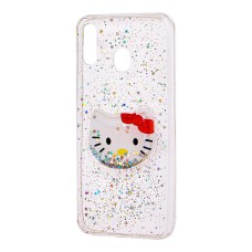 Чохол для Samsung Galaxy M20 (M205) рідкі блискітки іграшка "Kitty"
