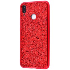 Чохол для Samsung Galaxy M20 (M205) Shining sparkles з блискітками червоний