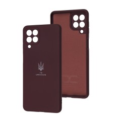 Чохол для Samsung Galaxy M53 (M536) Silicone Full Тризуб бордовий