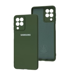 Чохол Samsung Galaxy M53 (M536) Silicone Full camera зелений / dark green