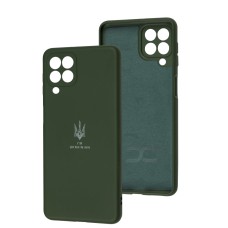 Чохол для Samsung Galaxy M53 (M536) Silicone Full Тризуб темно-зелений
